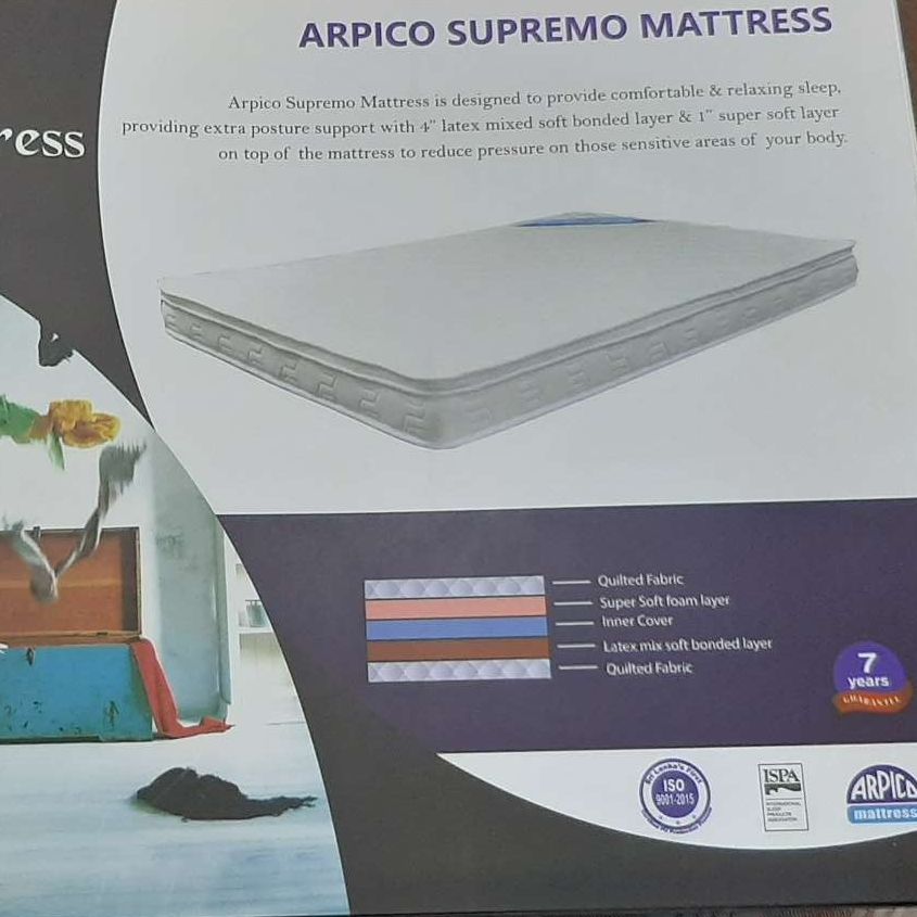 Arpico Nonspring Pillow Top Foam Mettress 72x60x6. 