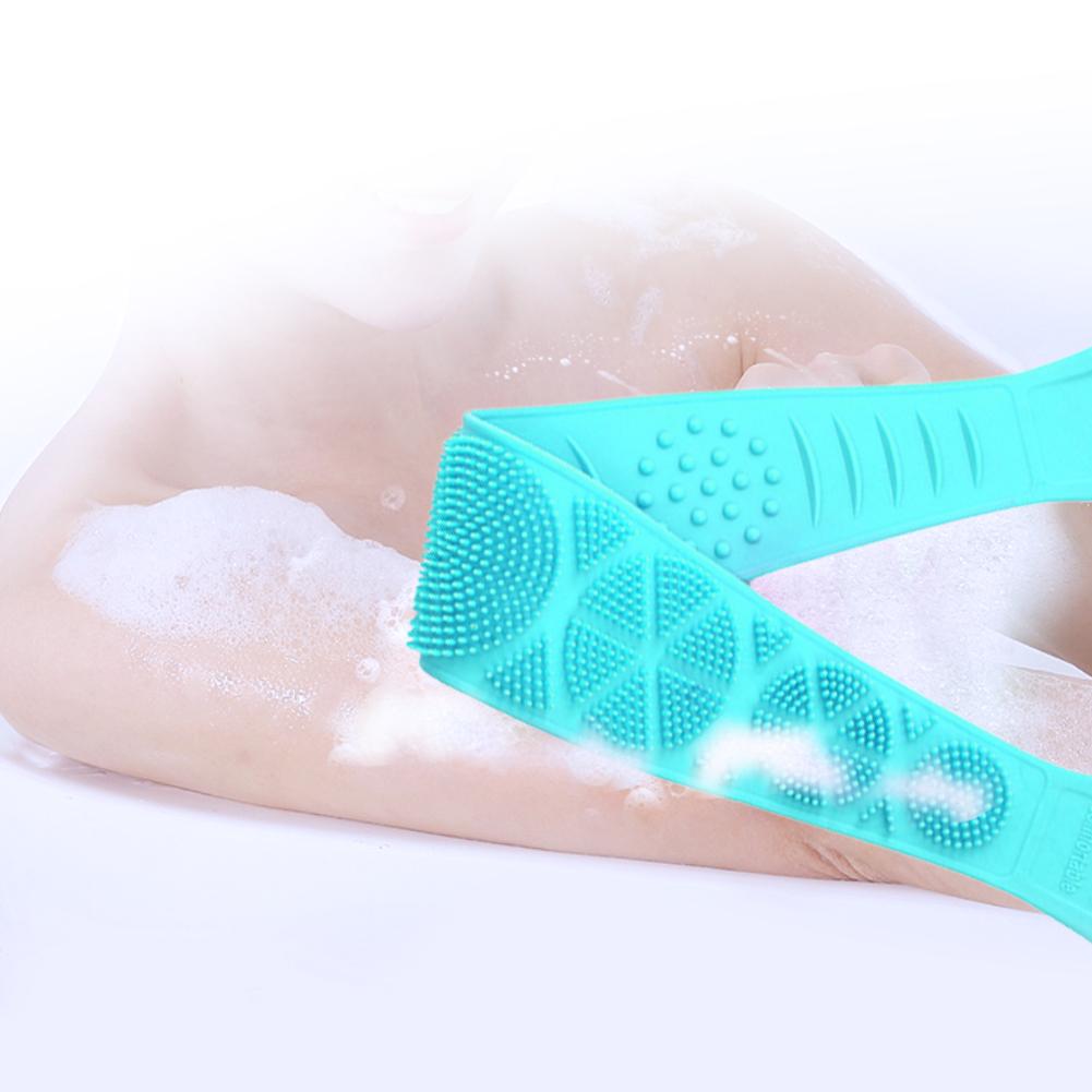 Silicone Gel Scrub Bath Brush Strip Massage Back Rubs Bathing Tape Long Back Rubbing Sided Silicone Scrub Body Skin Bath. 