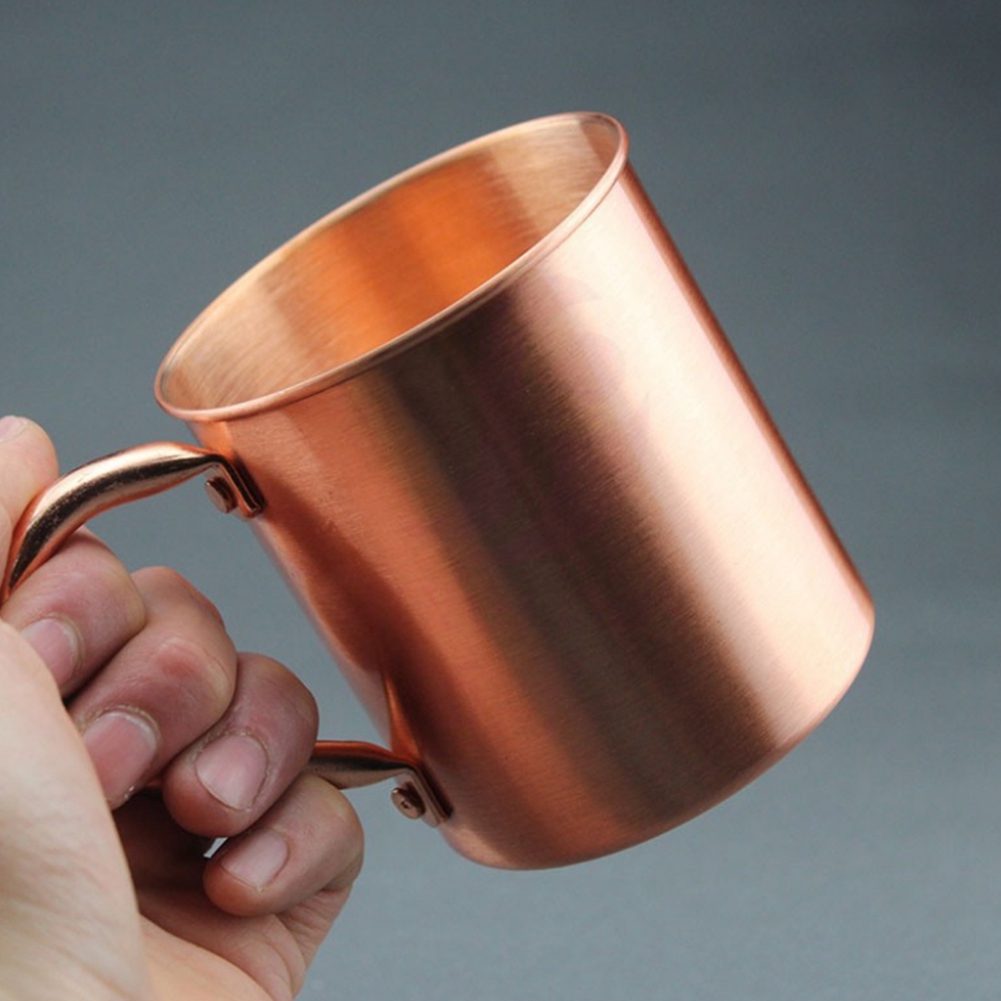 450ML Copper Mug Water Cup Moscow Mule Cup Straight Body Curling Cup Bar Cocktail Glass Beer Mug. 