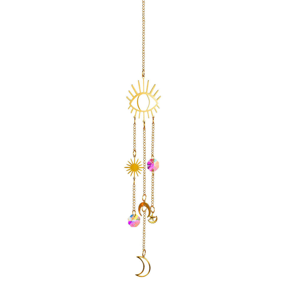 Sun Catchers Good Quality 40cm Colorful Crystals Light Shadow Wind Chime for Home Bedroom. 