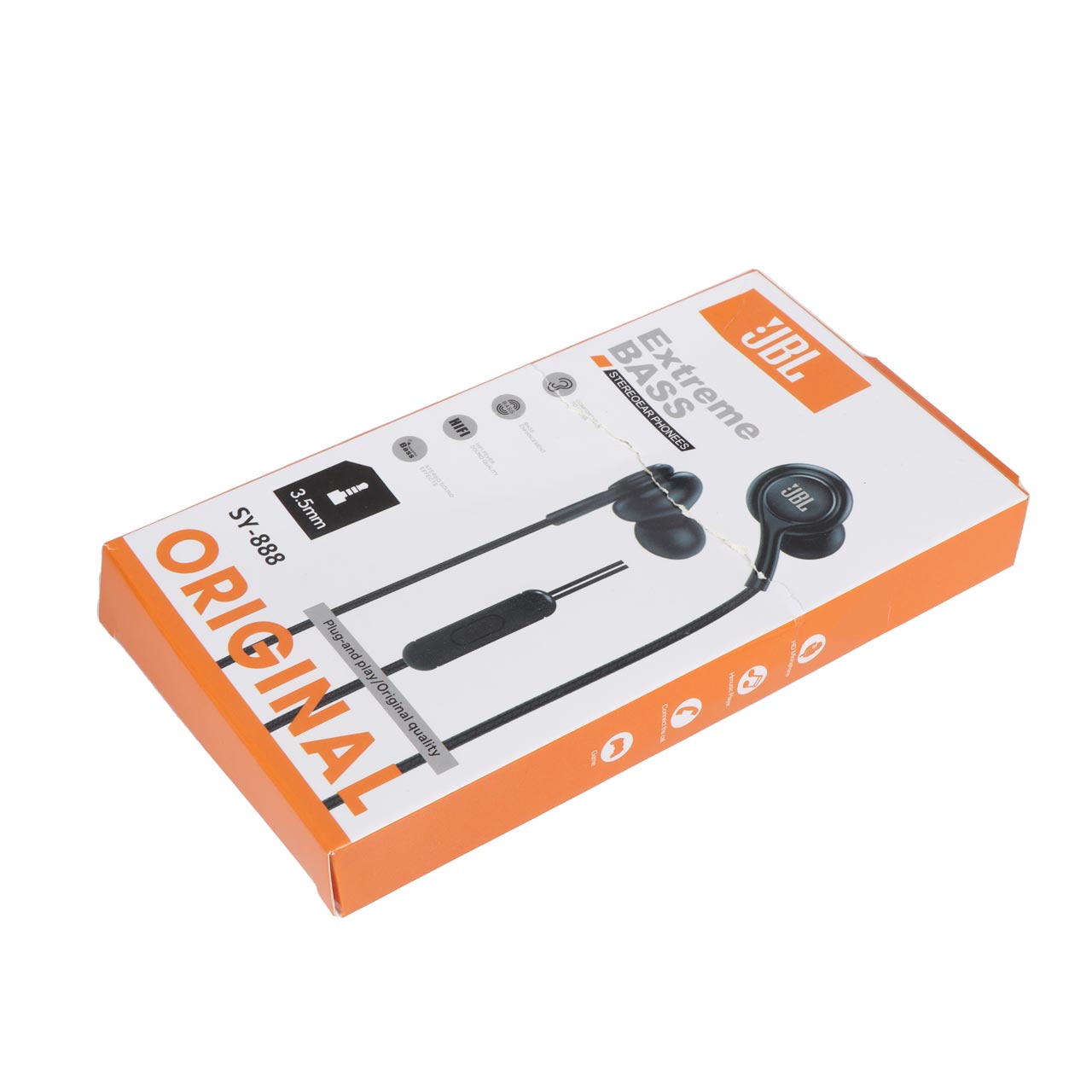 JBL SY888 Stereo Earphones Extreme Bass Sound with  High Quality Microphone Hands Free Best Audio Experience. 