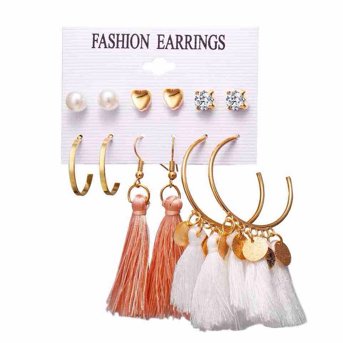 6 Pairs/Set Tassel Earrings For Women Colorful Dangle Drop Earrings Charm girls ear stud
