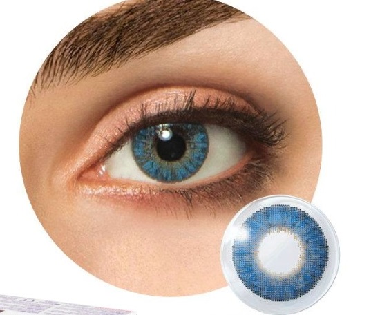 Colour TRUE SAPPHIRE - Fresh Look tsel Color Blends Contact Lens - Full Set - Color Contact Lens (Replacement Cycle: 12 Month). 