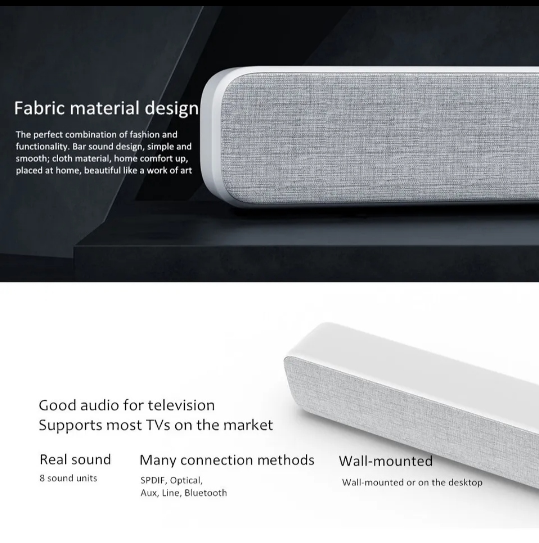 Xiaomi Mi TV Sound Bar TV Stereo Speaker With 8 Sound Units For Home Television Mi SoundBar White/Black. 