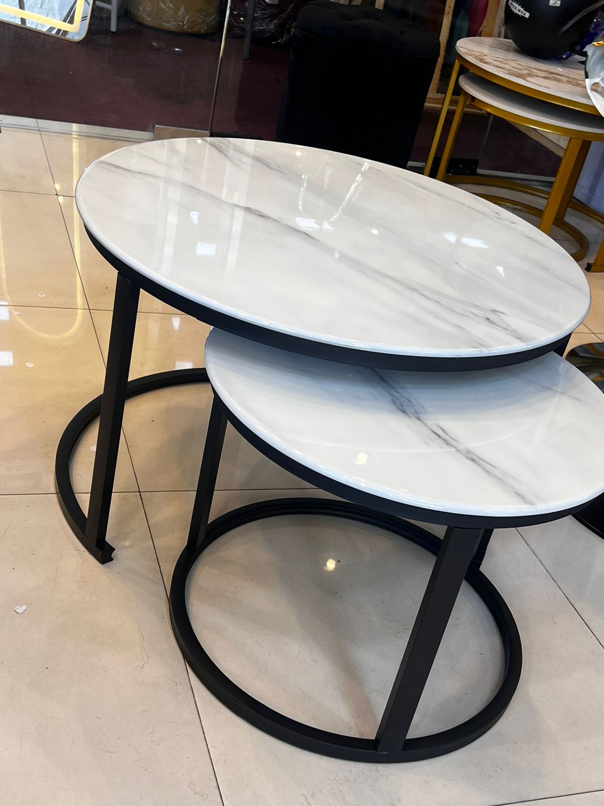 Granite Top & Steel Frame Luxury Two in 1  Coffee Tables. 