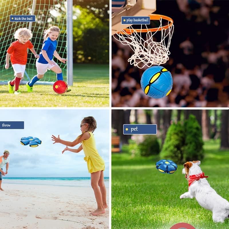 Magic Flying Saucer Ball UFO Flat Throw Disc Ball with LED Light Toy Outdoor Kid's Sports Balls toy. 