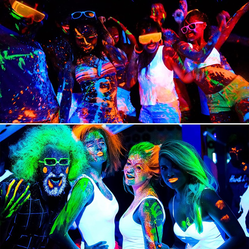 Glow in the Dark Face Body Paint Glow Sticks Markers Makeup Face Painting Kits, For Halloween and Parties. 