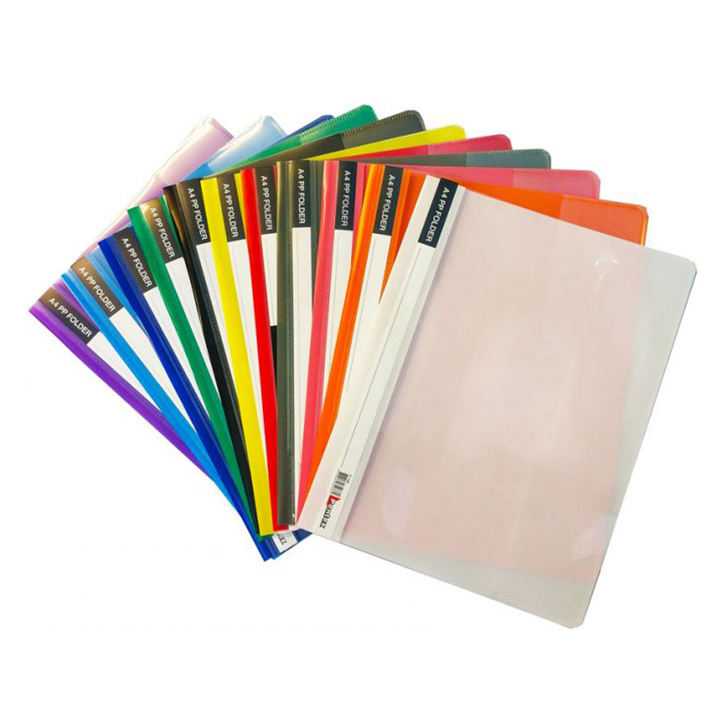 Transparent File A4 (BUSINESS FILE) - (Yellow, Red, Pink, Black, White, Orange, Grey, Blue, Green) - Multi Colours