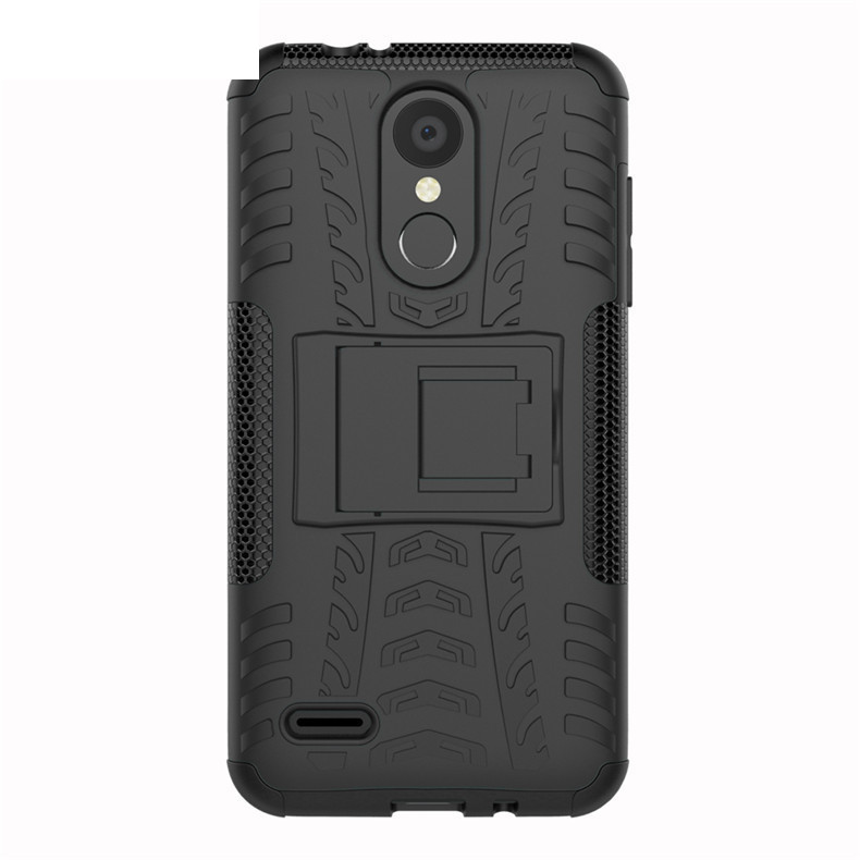 【ThinkWay】Silicone Durable Hard Plastic Case Stand For LG K10 (2017)/LV5 & LG K8 (2017)/LV3. 