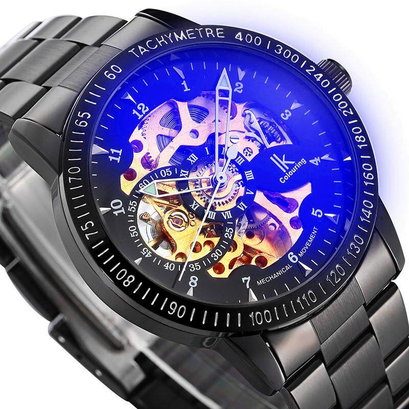 Montre Femme Marque de Luxe IK Colouring Men Allochroic Glass Skeleton Auto Mechanical Watch Wristwatches Free Ship. 