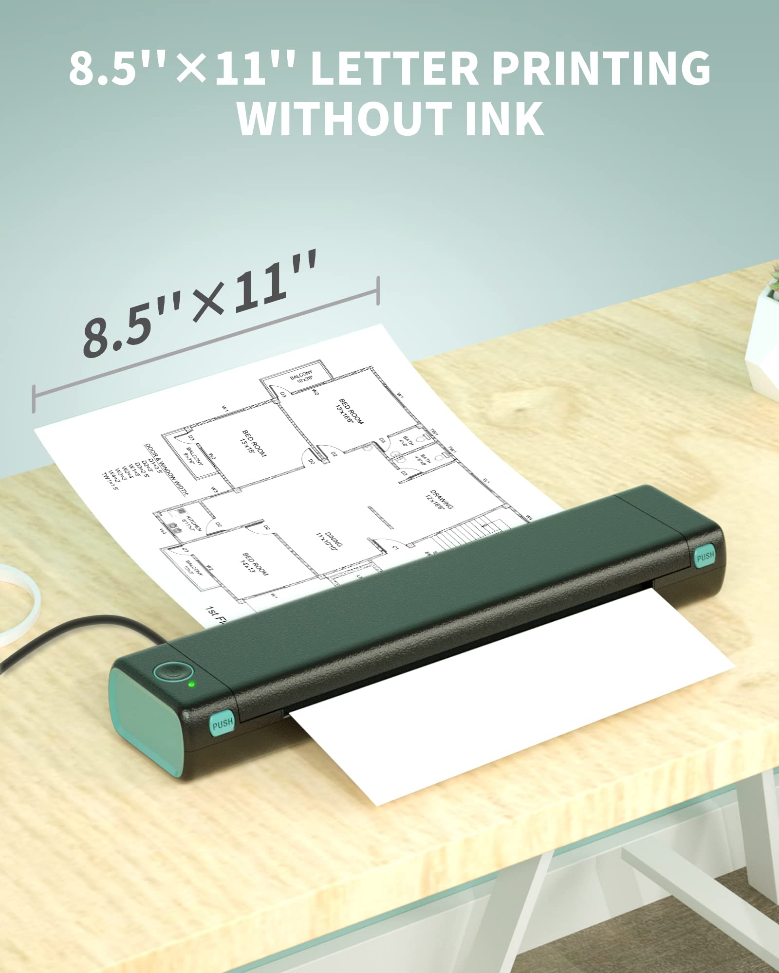 PhomemoM08F Mini Homework Test Paper Inkless Office Portable A4 Thermal Error Printer. 