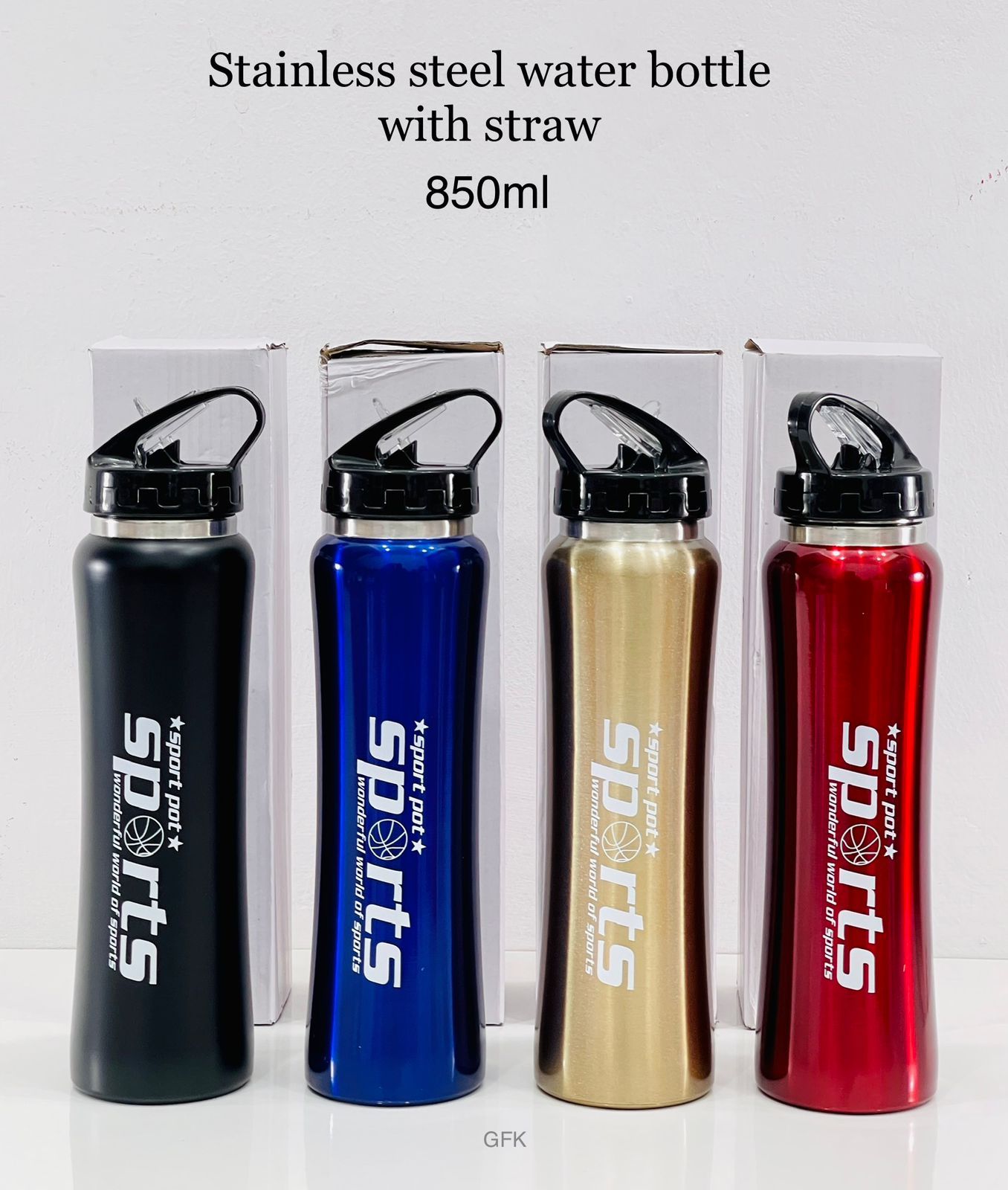 Kids Drink Bottle Stainless Steel Cute Water Bottle with Straw Good Quality for Nursery, School & Outdoor Purpose - 850ml
