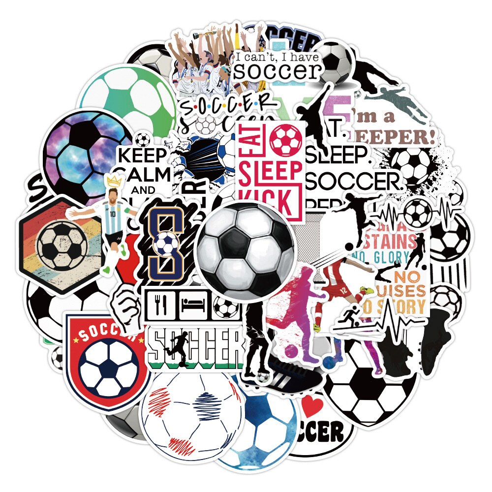 50pcs Football Soccer Stickers For Journal Phone Ipad Notebooks Laptop Adesivos Kscraft Sport Sticker Scrapbooking Supplies. 