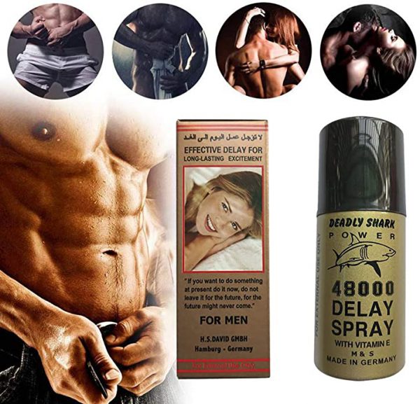 18+ Delay Spray Long Time Delayed Spray Deadly Shark 48000 Strong Men's Delay, Long Time Spray with Extra Vitamin E Advance Formula Made In Germany Viga Deadly Shark Power. 