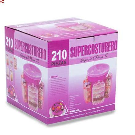Multi Functional Super Sewing Kit Mishrit 210 Pieces Sewing Kit Deluxe Needle Thread Buttons Set Travel Storage Box 210-Piece Sewing Kit Storage Caddy Organizer, Multicolour. 