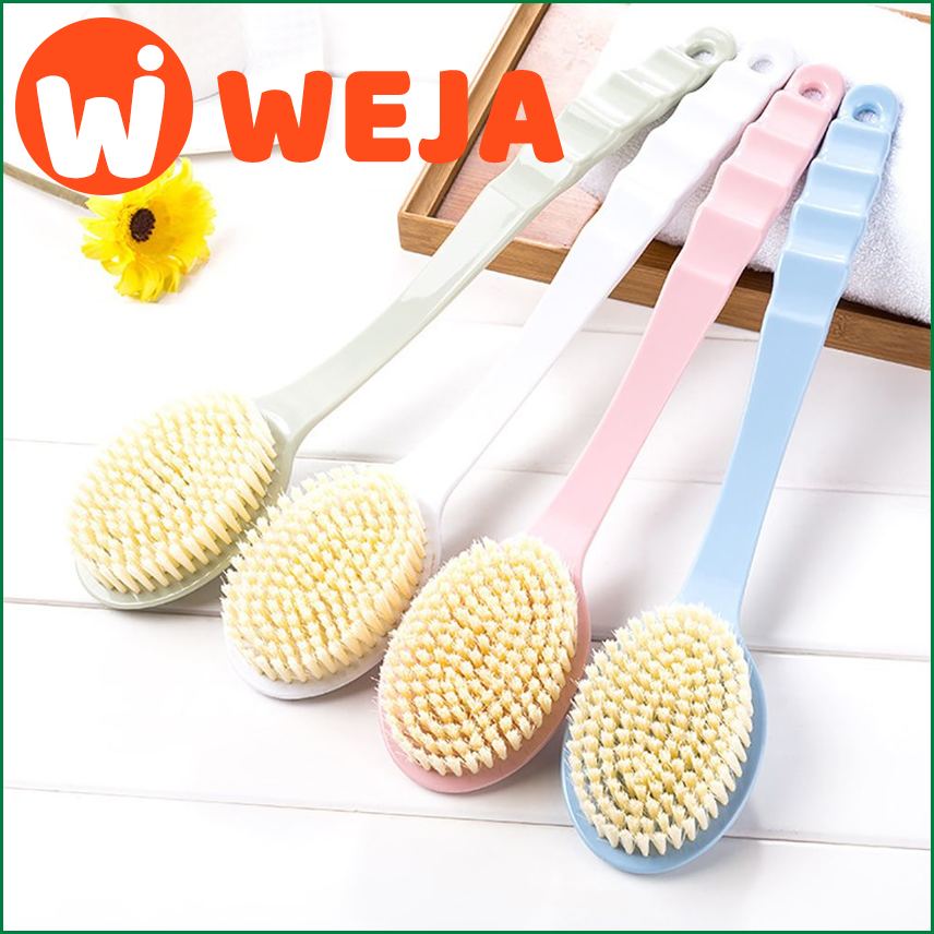 【WEJA】1pc Long Handle Bath Brush Soft Skin Massager Shower Scrubber Body Cleaning Brush Exfoliation Bathroom Accessories. 