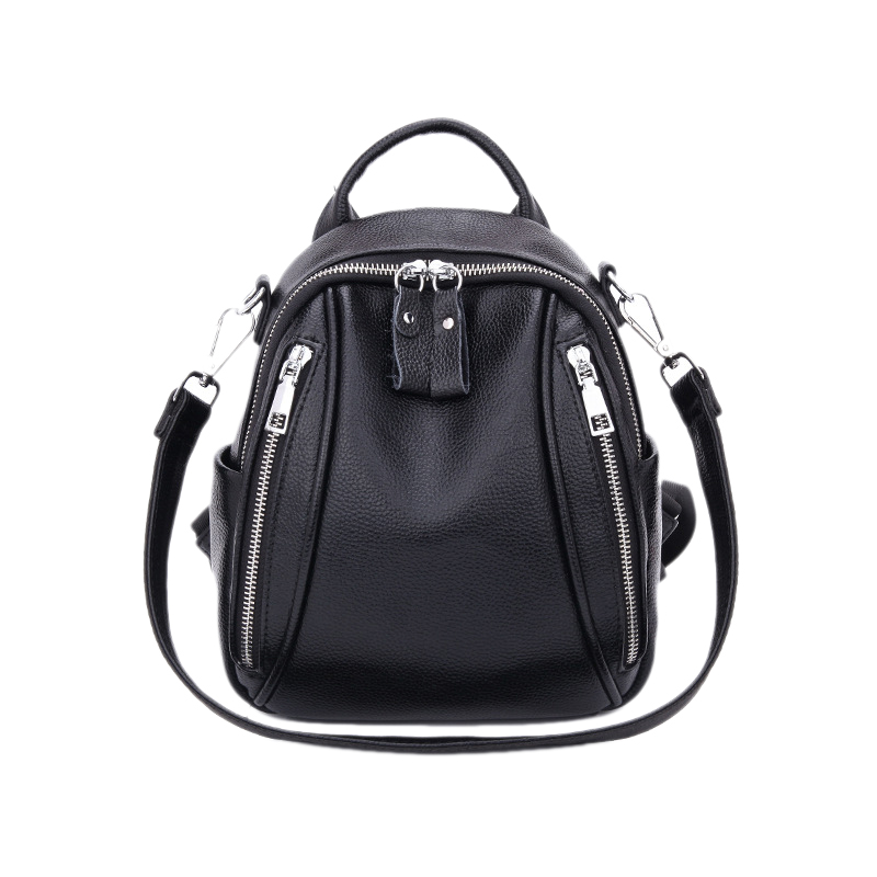 little black leather backpack