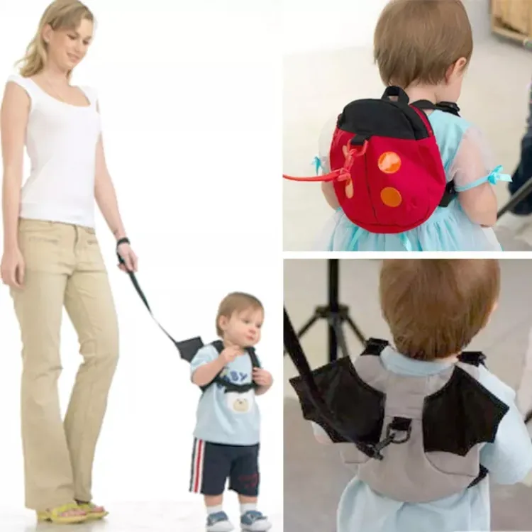 1pcs Baby Anti lost Bag Kids Keeper Safety Harness Bat Ladybug Harness BagToddler Walking Safety Harness Leash Bag Strap Rein