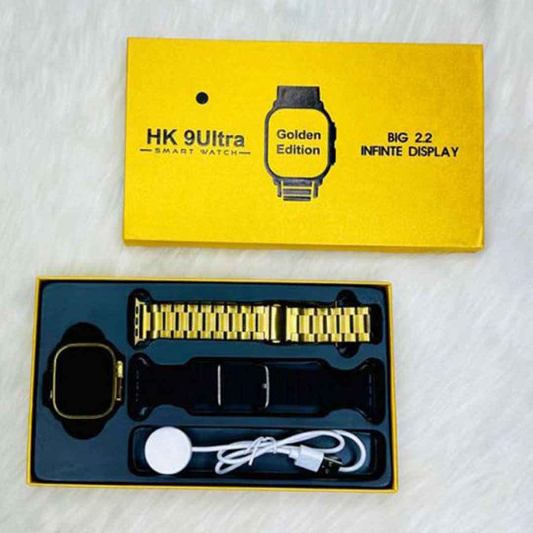 G9 Ultra Pro Gold  Smart Watch Hk 9Ultra Fendior New G9 Ultra Pro Gold Ultra Series i20 Ultra Suite with airpods Hk 9 Ultra Watch Wireless Charging. 