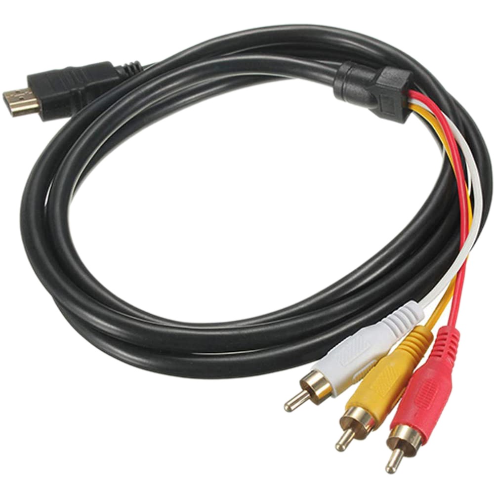 HDMI to RCA Cable 1080P HDMI Male to 3 RCA S-Video AV Audio Cable Cord Adapter for TV HDTV DVD