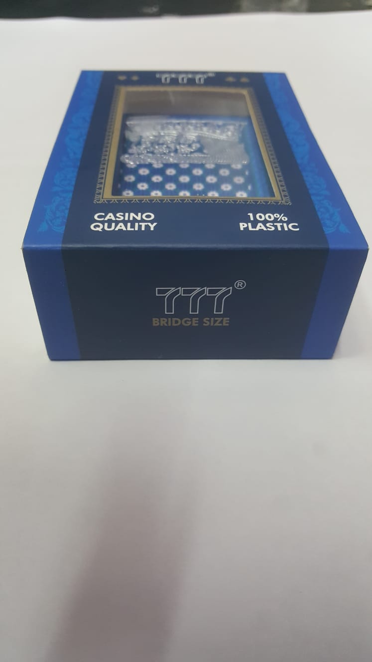 777 Poker Plastic Playing Cards with Case- 100% PVC Waterproof Casino Quality 54 Cards. 