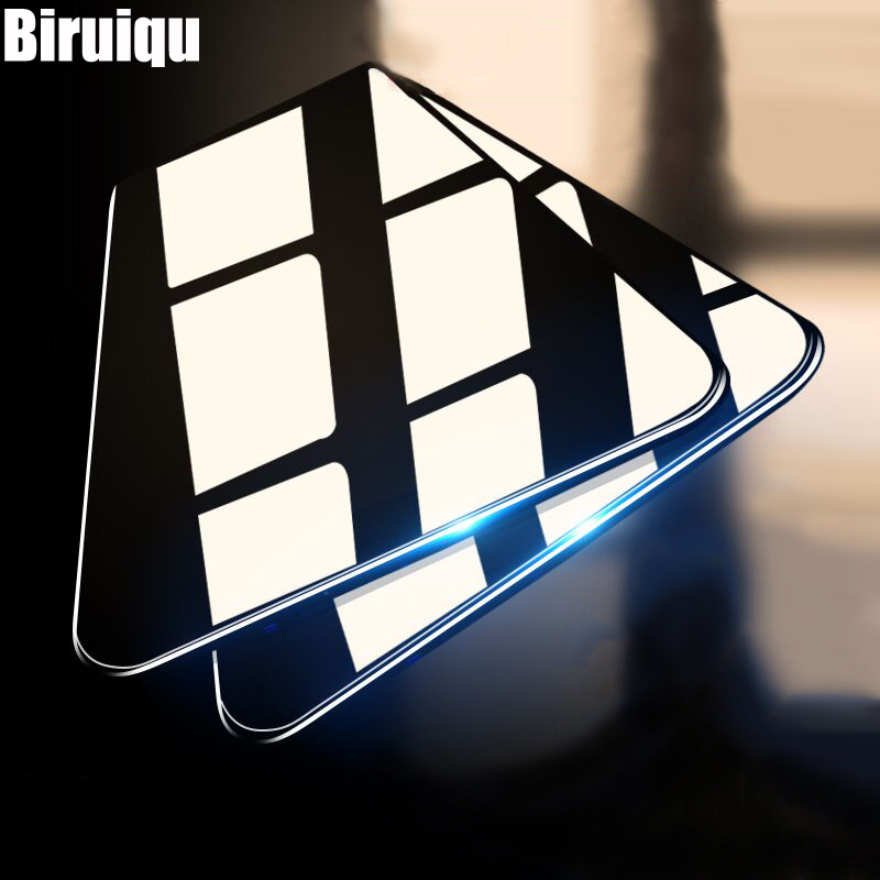 Biruiqu 2Pcs For Sony Xperia 5 9H 2.5D Full Cover Tempered Glass Screen Protector Film Black