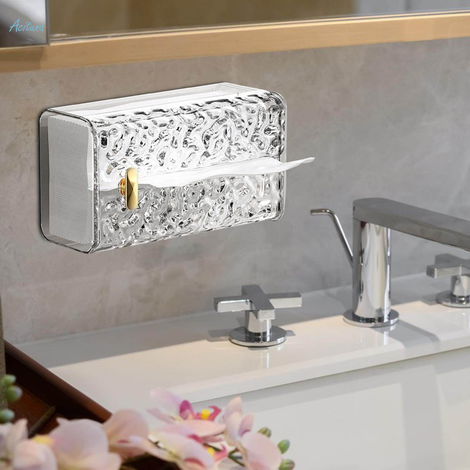 Tissue Box Holder Wall Mount Easy Install for Countertop Living Room. 
