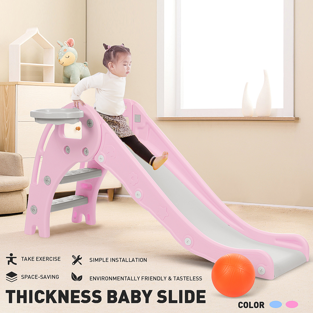 pink baby slide