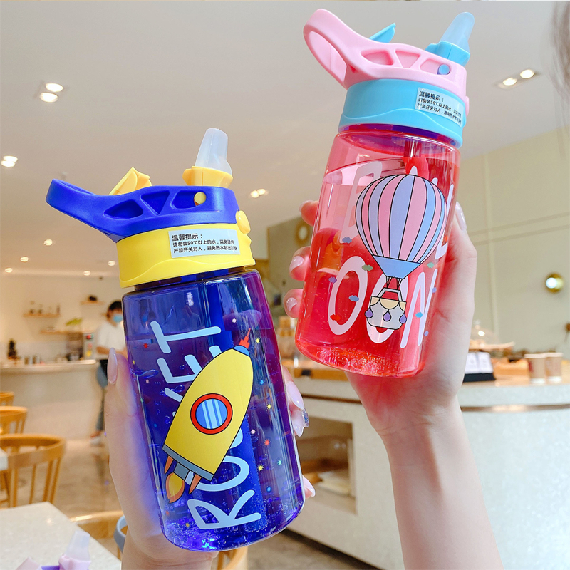 Kids Children Drinking Water Feeding Bottle Autospout Straw BPA Free