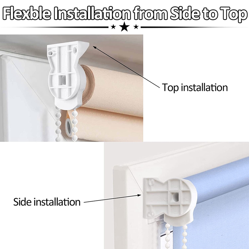 Roller Blind Fittings Kit, Roller Blinds Brackets with Beaded Chain, Curtain Roller Accessories for Windows Replacement