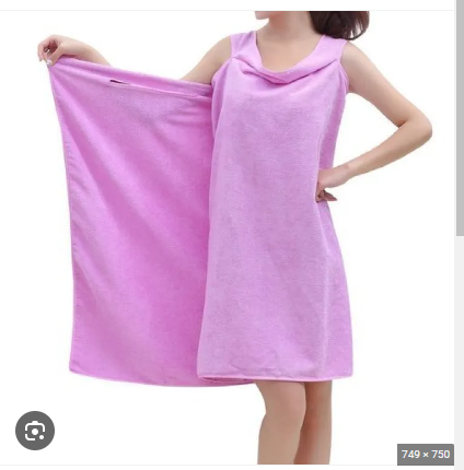 Convenient Wearable Bath Towel Robe for Women - Soft and Comfortable Microfiber Material with Smart Design for Easy Post-Shower Wear. 