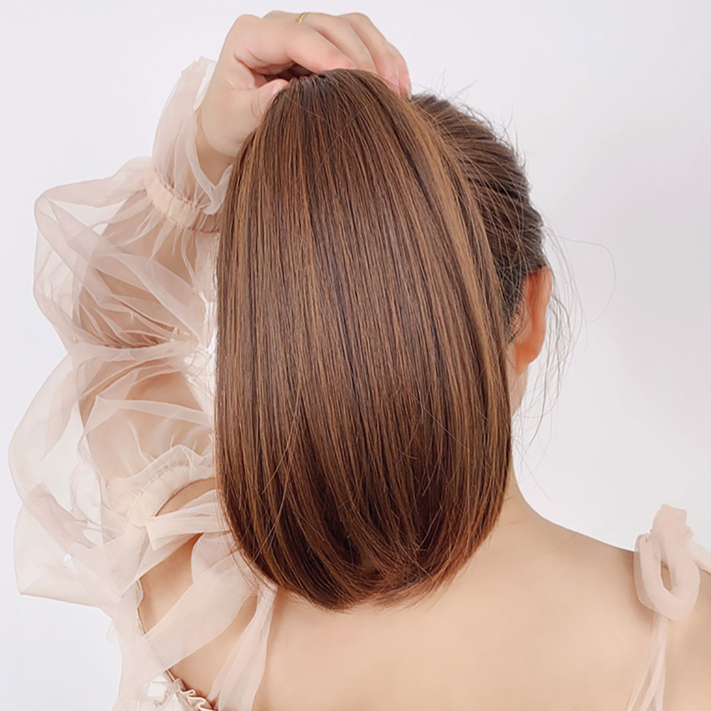 JM Wig Ponytail Women's Micro Curled Inner Buckle Short Hair Clip Ponytail Braid Simulation Hair Strap High Ponytail Wig Braid. 