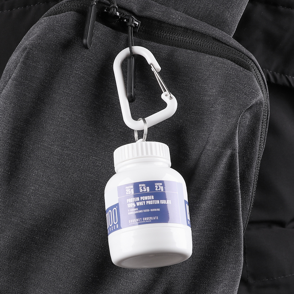 Portable Mini Protein Powder Bottle with Keychain Health Funnel