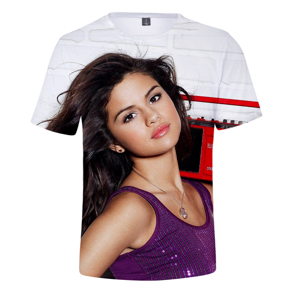 New Rholycrown Selena Gomez 3D Print T-shirts Women Men Harajuku 3D T-shirt Selena Gomez Summer T Shirts Short Sleeve Tees 6XL. 