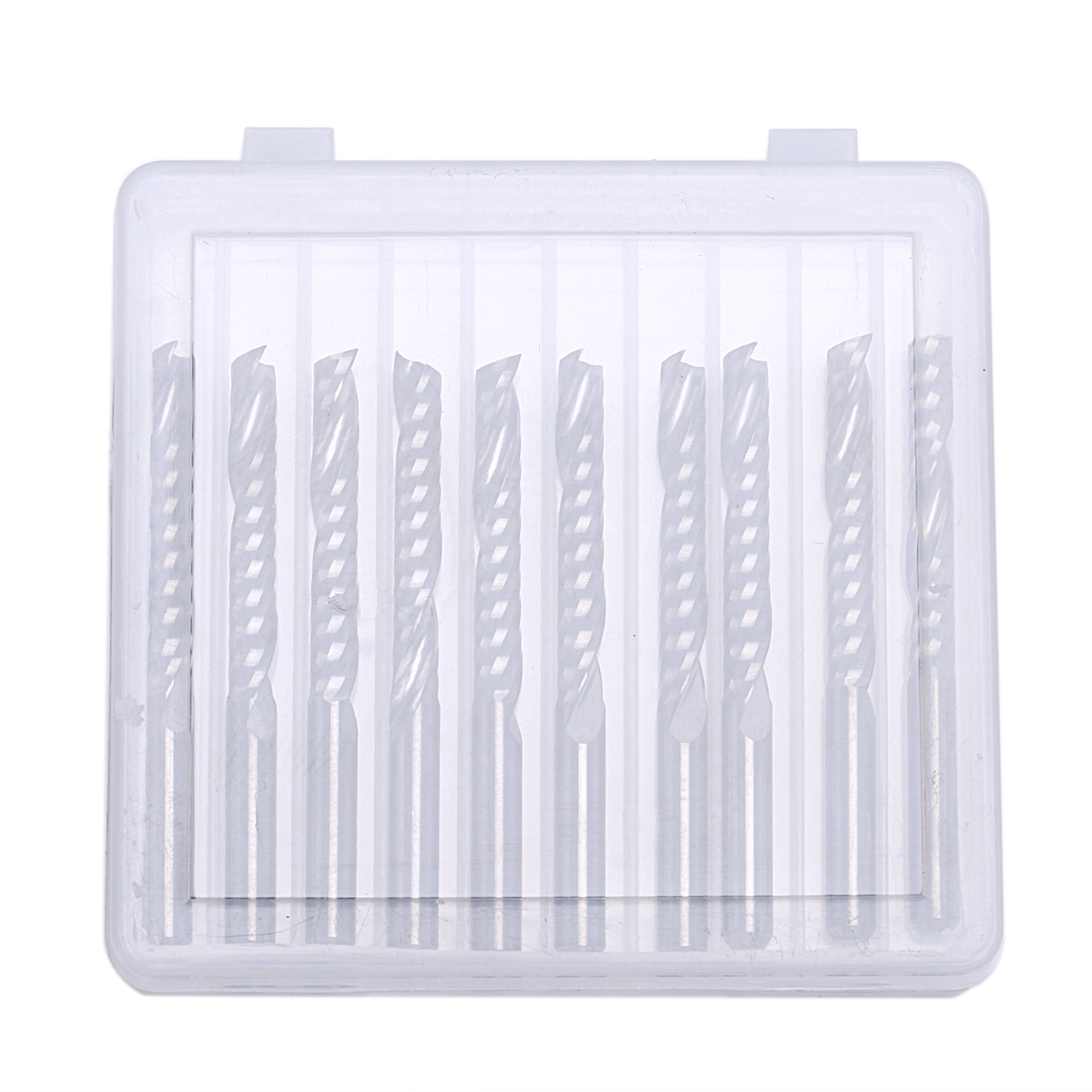 10Pcs Cnc Router Bits 3.175 X 22Mm Single Flute Spiral Carbide. 