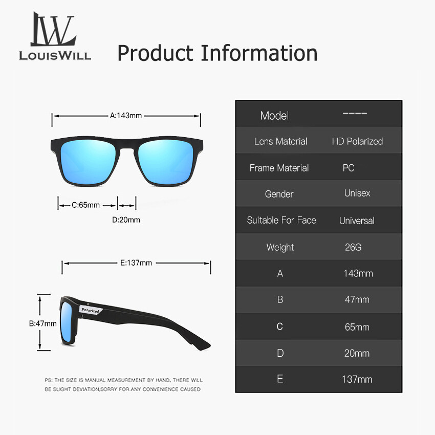 LouisWill Polarized Sunglasses Men Women Sunglasses Outdoor Sports Glasses UV400 Lightweight Clean Vision Sunglasses Cycling Riding Running Glasses for Men Women. 