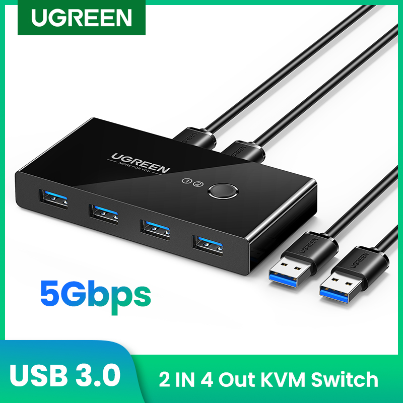 Switch USB 3.0 Per 2 PC E 4 Dispositivi | Trasferimento Dati 5Gbps | Plug And Play | Per Tastiera, Mouse, Stampante - Foto 7