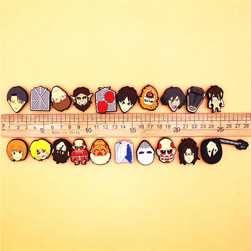 【hot】 Japan Attack On Titan PVC Shoe Charms Decorations Guard Rose Wings Of Liberty Shoe Buckle Accessories Sword Of Crusade Croc Jibz. 
