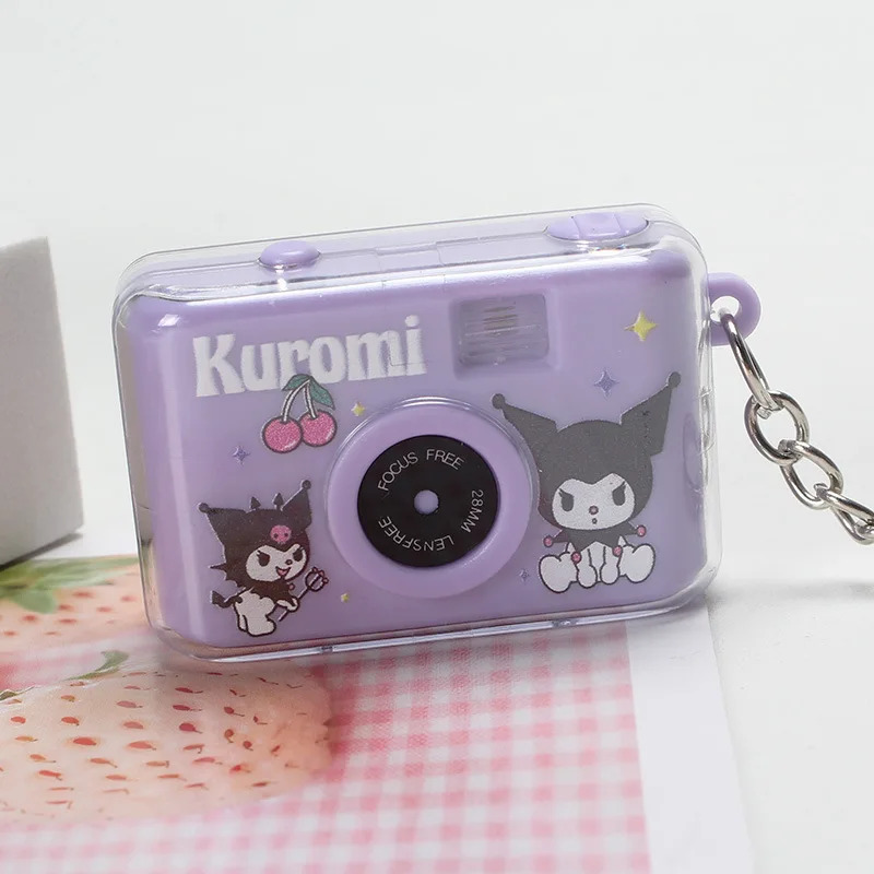 【Footprint】 Pokemon Kawaii Keychain Cute Cartoon Pikachu My Melody Kuromi Cinnamoroll Key Ring Camera Pendant LED Lighting Ornaments Gifts. 