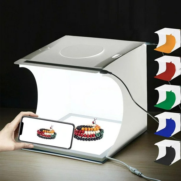 Online products Gem Photography Lighting & Studio Equipment Camera DSLR Photography Photo Light Box 20cm Mini Studio Box Kit Photography Shooting light Box with 6 color backgrounds. 