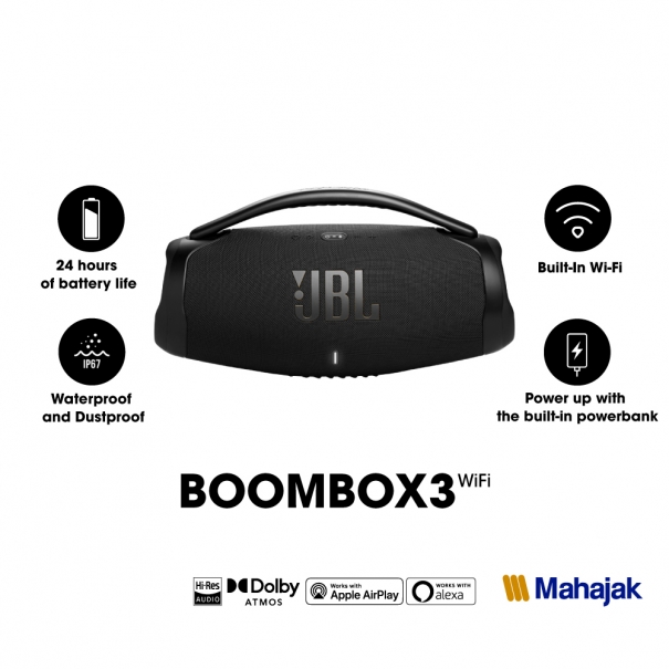 Booms Box3 Pro Bluetooth Portable Speaker with 2 Mic. 