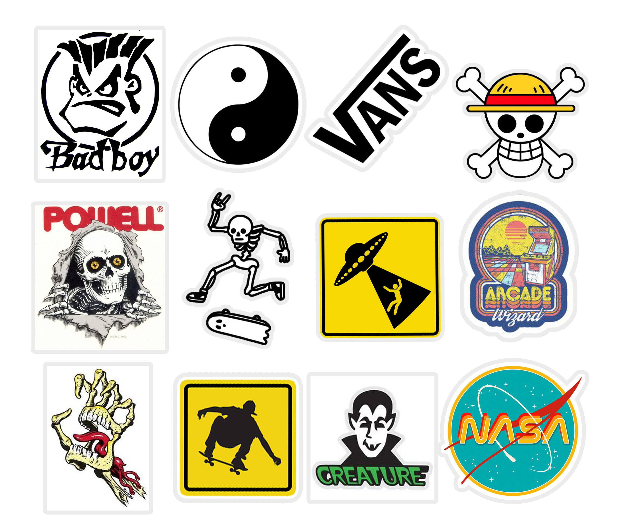 20/40pcs Fashion Brand Stickers Logo Signs Symbols Stickers for Laptop Scrapbook Journal Kids Girls Boys Stickers. 