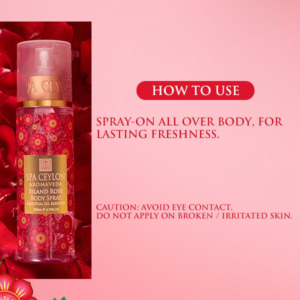 Spa Ceylon Island Rose Body Spray- 200ml. 