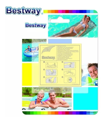 Bestway Heavy Duty Self Adhesive Inflatable Repair Patch Kit 10 Patches. 