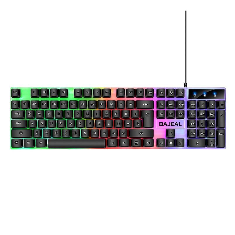 Bajeal T350 Keyboard and Mouse LED Light 104 Keys USB Wired Gaming Keyboard Mouse Combo. 