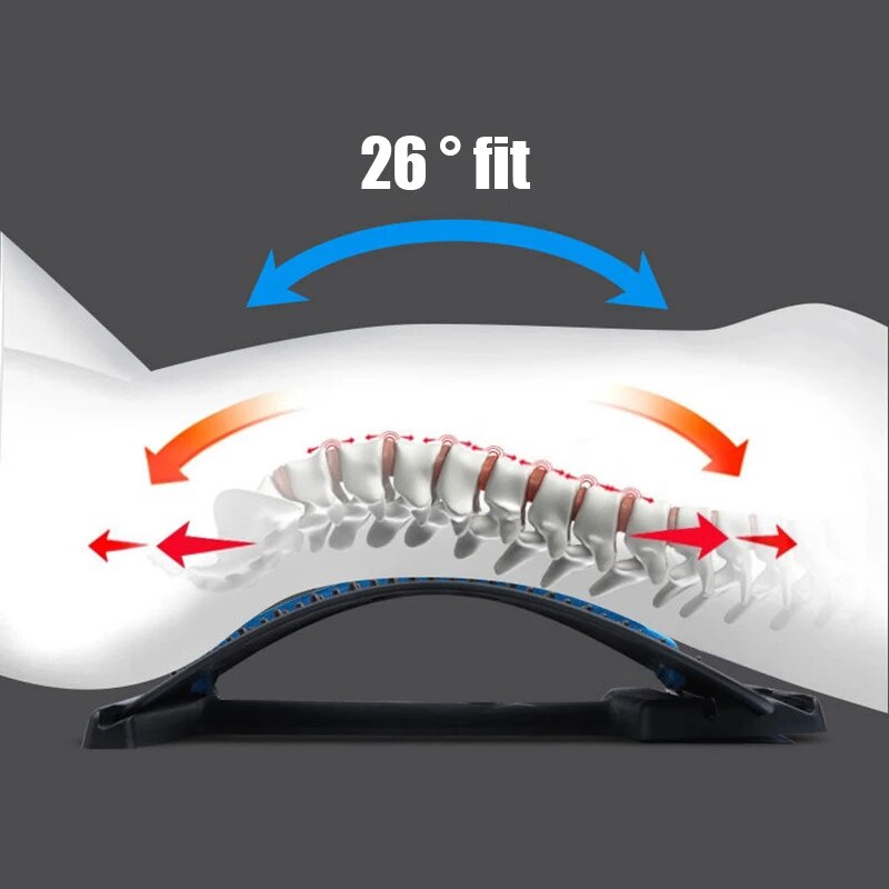Magnetotherapy Back Stretcher Adjustable Back Cracker Massage Waist Neck Fitness Lumbar Cervical Spine Support Pain Relief. 