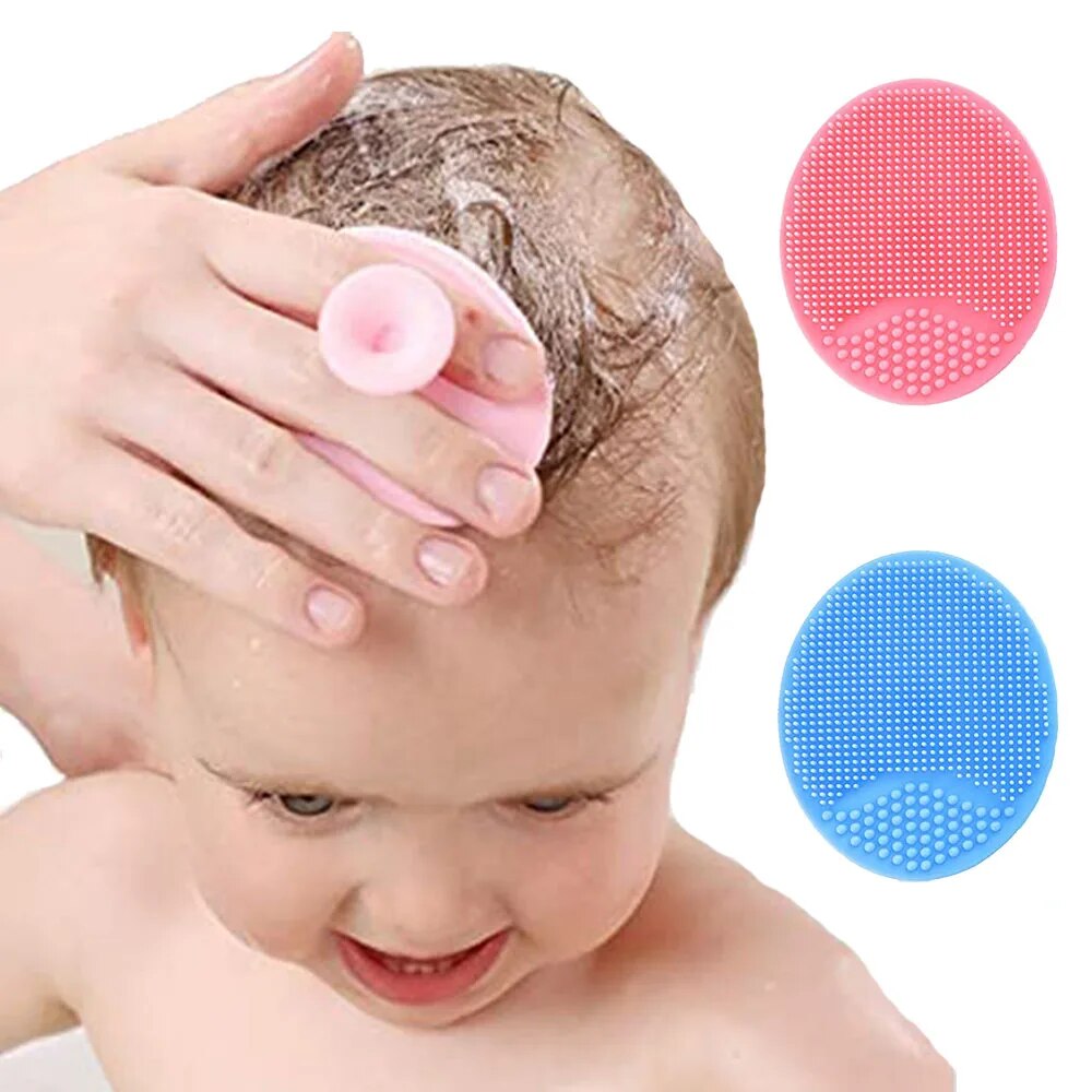 Baby Silicone Bath Brush Cradle Cap Scrubbers Exfoliating and Massaging Brush Scalp Care Scrubber for Hair Care And Body CareBasketball