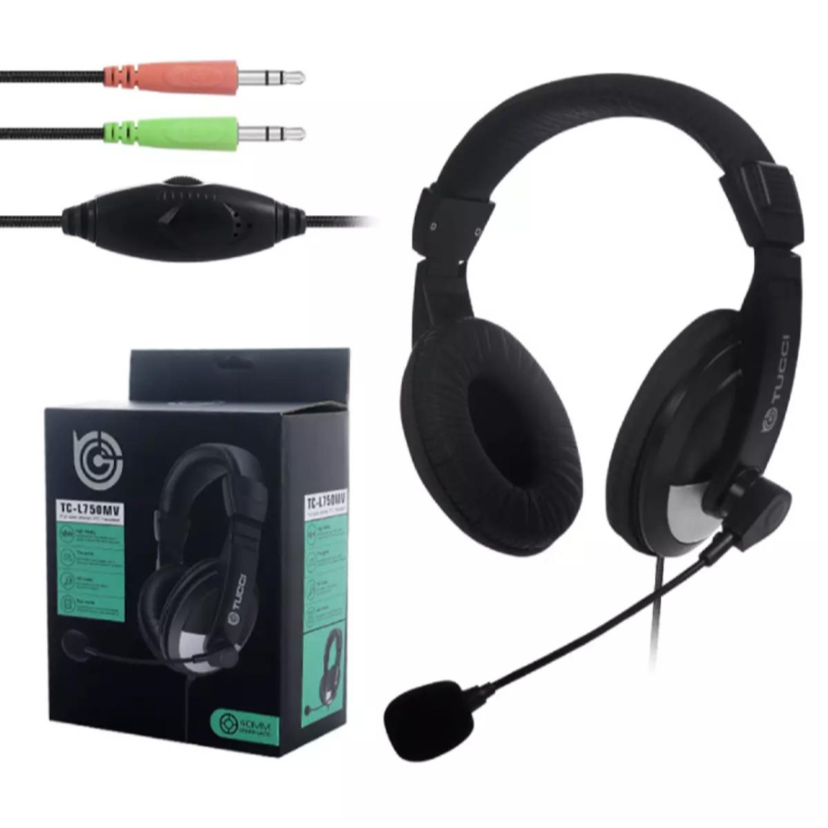 New Tecno TUCCI Computer Headphones Gaming Headphone with Microphone  TC-L760MV Gaming Headset for PC & Laptop. 