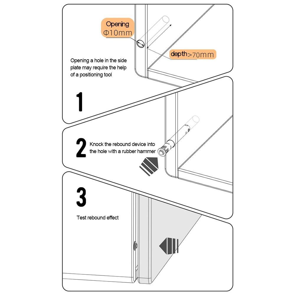 Cabinet Door Rebounder Handle-free Rebound Device Concealed Cabinet Door Rebounder Soft Quiet Closer for Furnitures Accessories. 