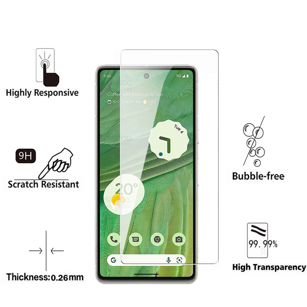 Relaxtoo For Google Pixel 7 5G 3Pcs HD Front Screen Protector Glass Film For Google Pixel7 Full Coverage Tempered Glass. 